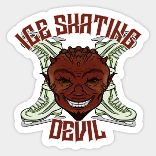 Ice skating Devil Sticker